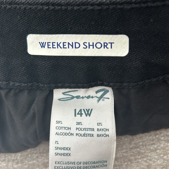 Seven7 Rolled Cuff Black Stretch Denim/Jean Weekend Shorts Size various. NWT. - Picture 11 of 12
